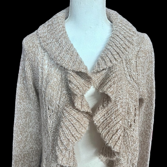 Carol Rose Beige Cardigan with Cascading Front ;Size Small NWT! - Picture 2 of 13